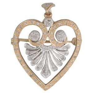 Elegant Gold and Silver Heart Pendant